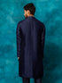 Men's Blue Silk Blend Embellished Kurta